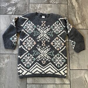 🩶 Work In Progress Vintage Sweater Size Medium Grey Wool Angora Rabbit Hair